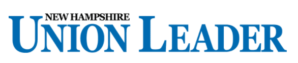 New Hampshire Union Leader newspaper logo with bold blue and black text on a white background, ideal inspiration for apprenticeship website design.