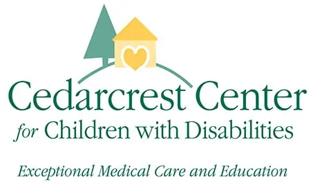Cedarcrest Center logo with a tree, house, heart, and tagline: Exceptional Medical Care and Education—a great case study in effective rebranding.