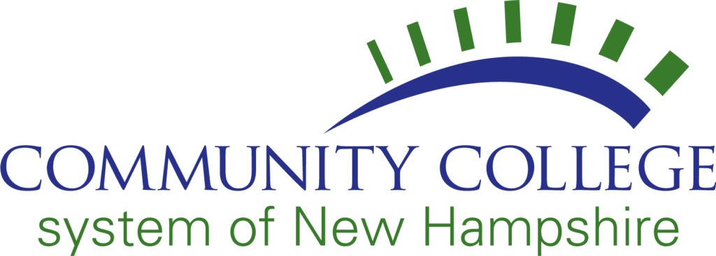 Community College System of New Hampshire logo with green and blue arc and text, representing strong communications and public relations within the educational community.
