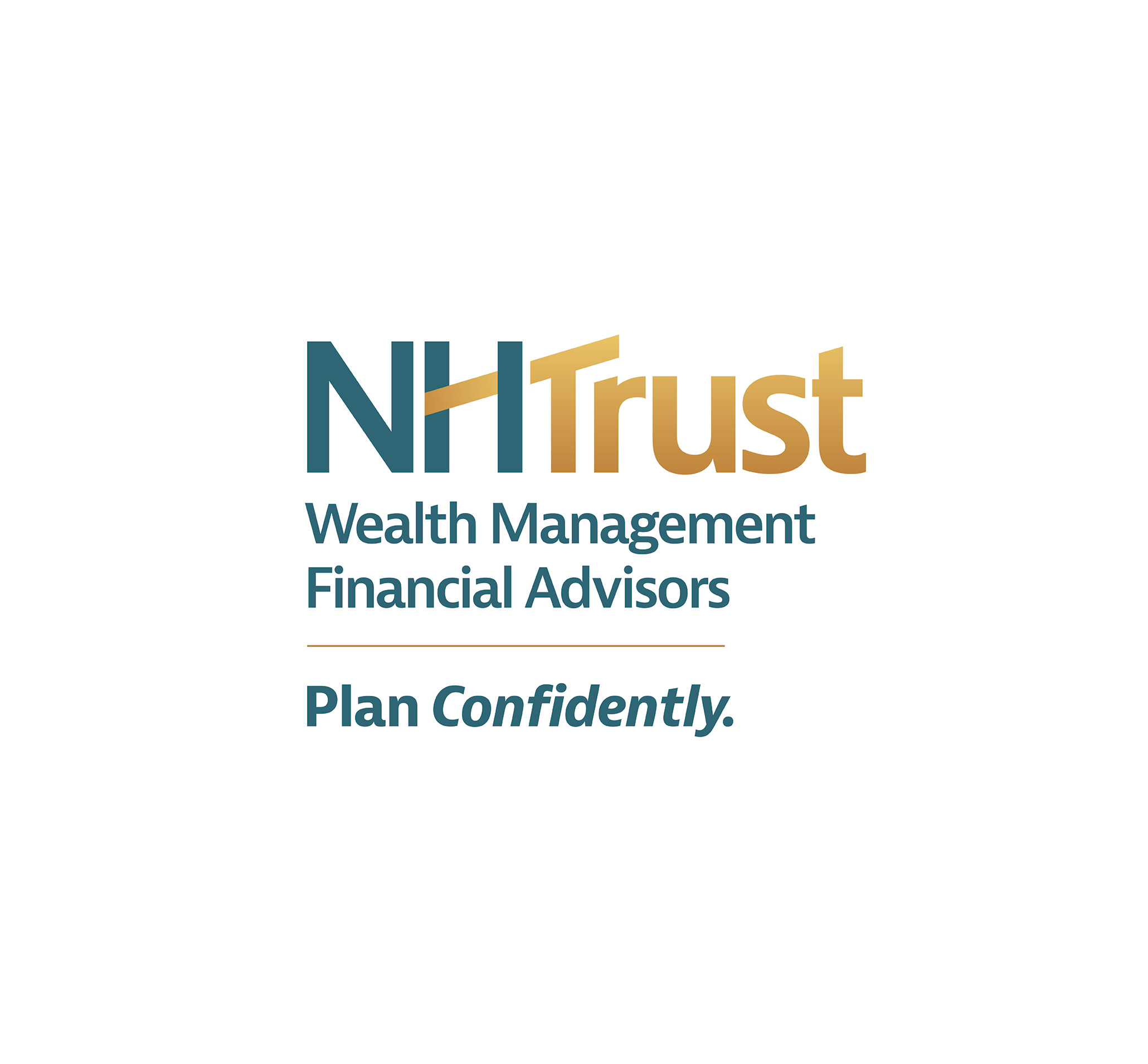 Logo for NHTrust, Wealth Management Financial Advisors, with the tagline Plan Confidently. on a white background, perfect for finance and marketing professionals seeking trusted expertise.