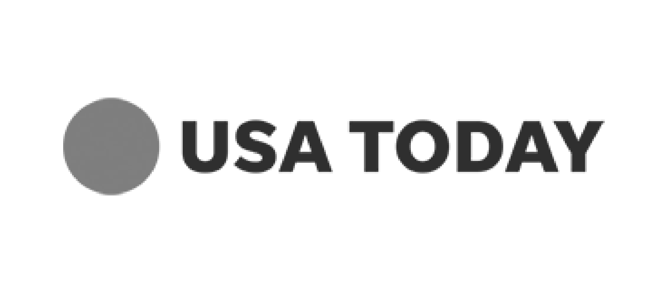 USA Today logo with a solid gray circle to the left of the words USA TODAY in bold black letters.