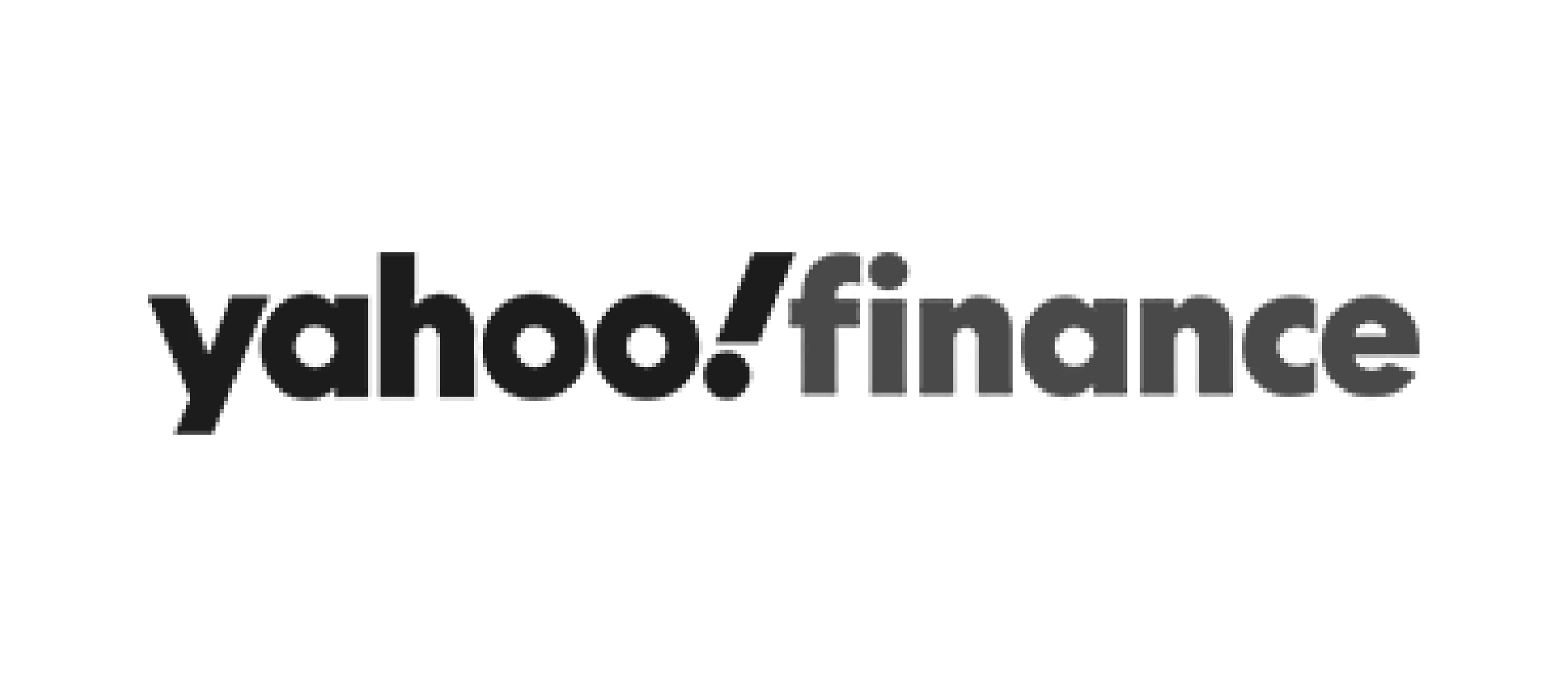 Yahoo Finance logo in bold, black text on a transparent background.